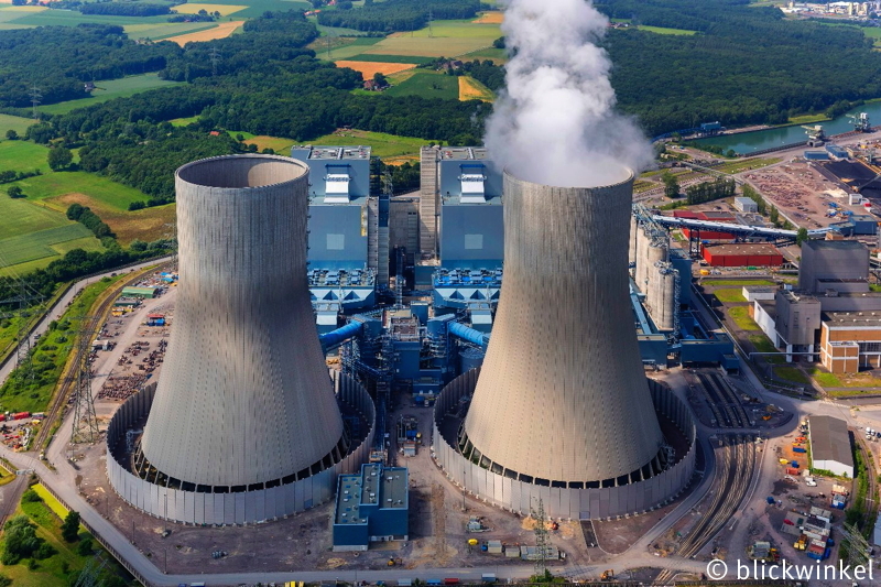 Neubau des Kraftwerks Westfalen im Ortsteil Schmehausen in Hamm im Bundesland Nordrhein-Westfalen