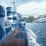 Leaving Scapa Flow (pencil & w/c on paper)